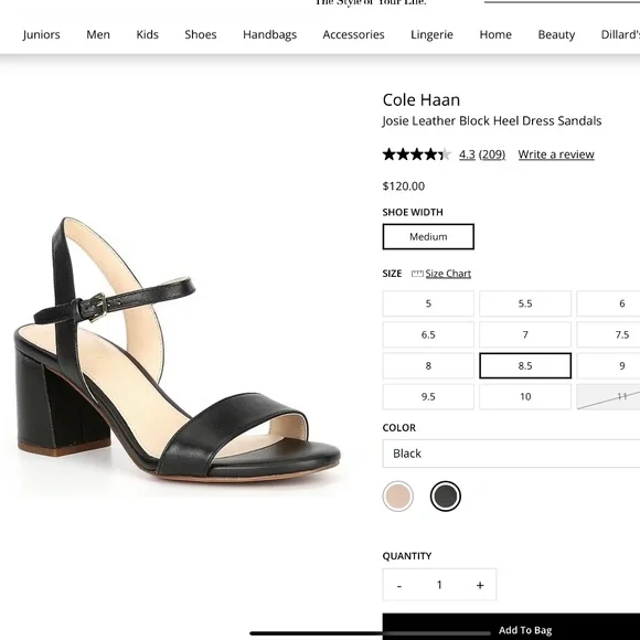 Cole Haan Josie Leather Grand 360 Block Heel Sandal Size 8.5 - Picture 10 of 10